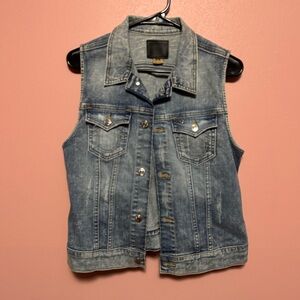 True Religion Light Blue Denim Vest